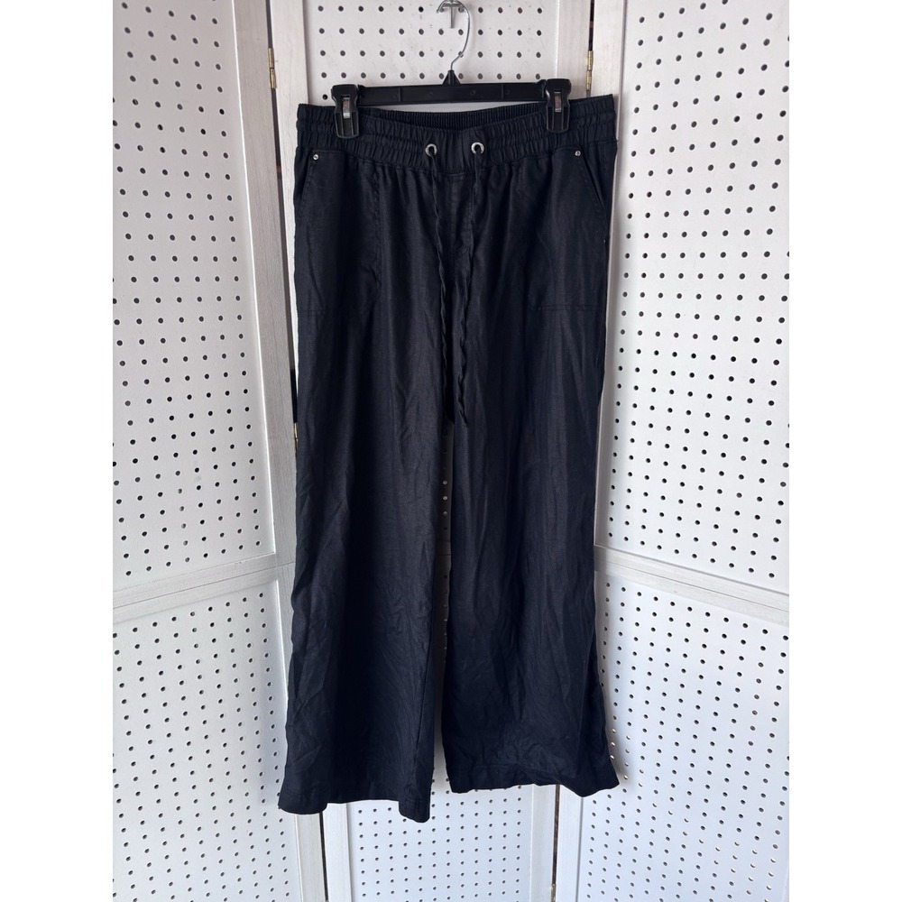 INC International Concepts Women's 8 Wide‎ Leg Linen Pants Pull On Boho Beachy